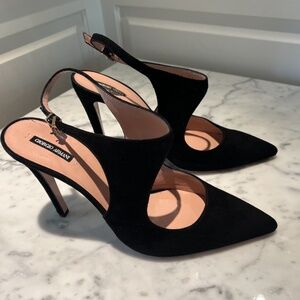 Giorgio Armani Pumps Suede Leather Ankle Strap Heel Size 39